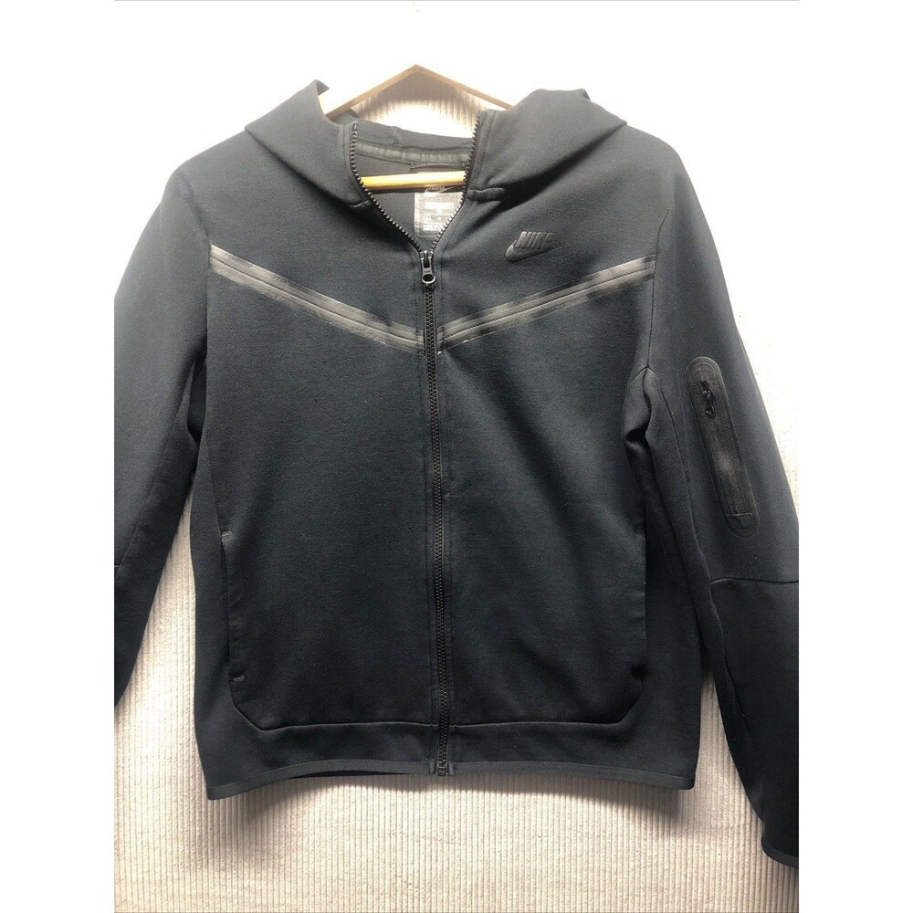 Nike Tech Full Zip Jacket Size XL Black Thrashed
